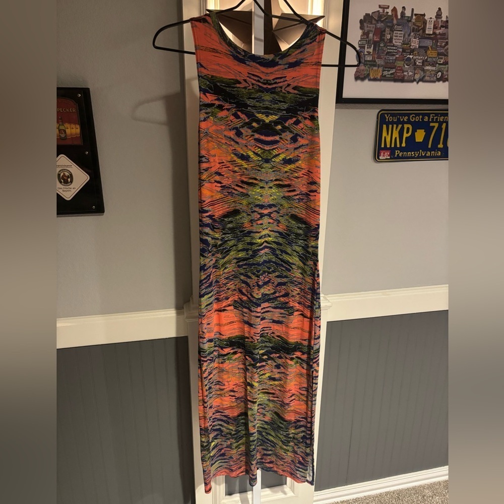 TopShop size 6 Printed Tank Bodycon Dress - Picture 2 of 5